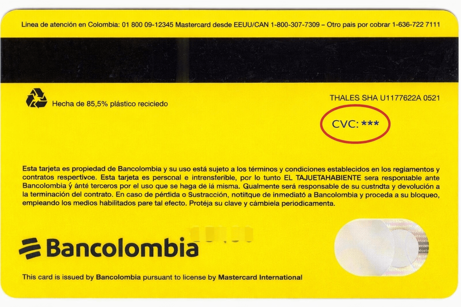 Referencia CVV
